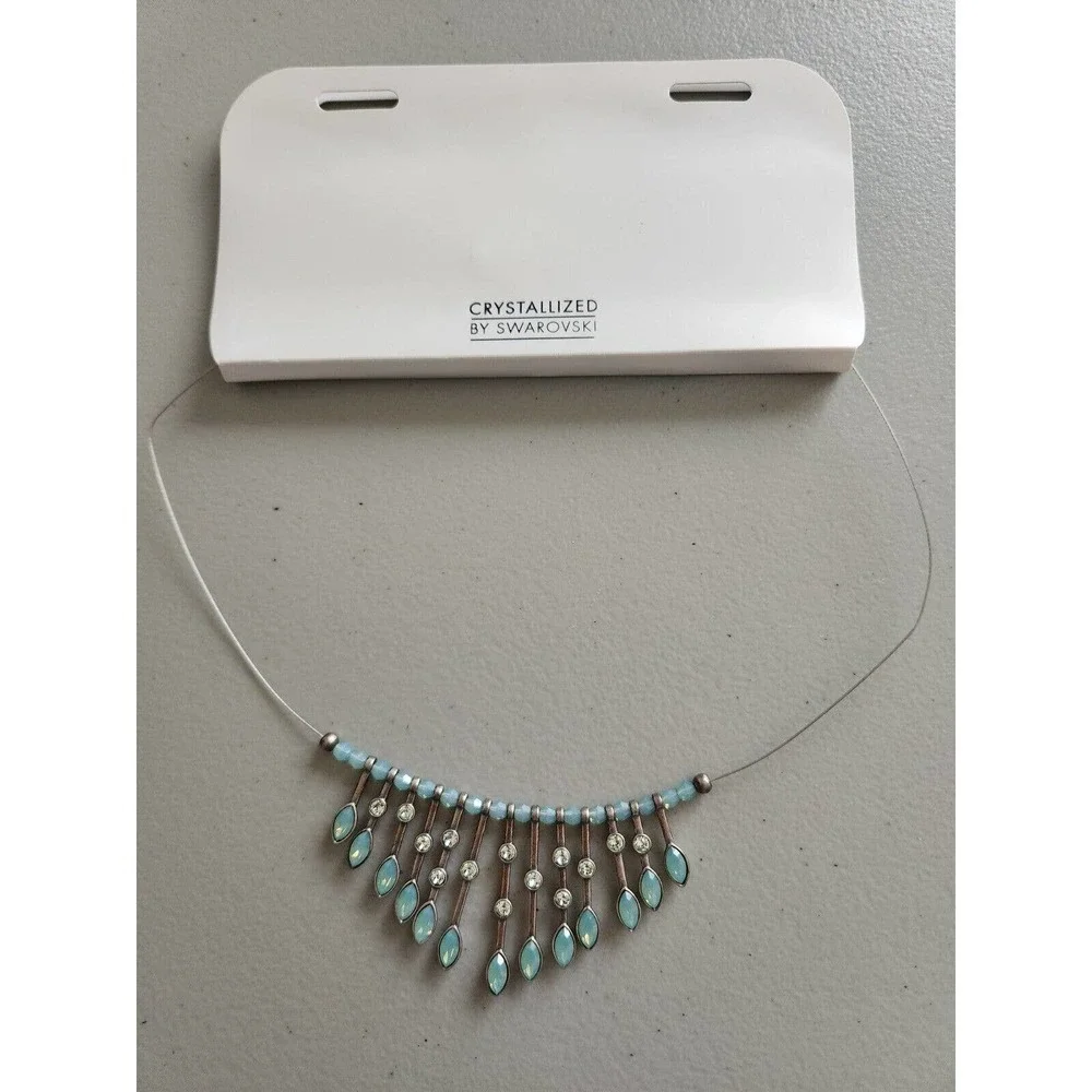 NWT Swarovski Crystallized 5500391 Necklace Blue - Picture 3 of 9